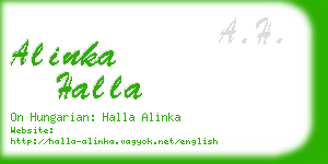 alinka halla business card